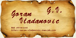 Goran Vladanović vizit kartica